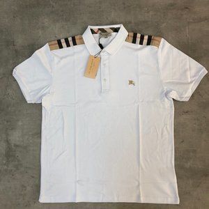 Burberry London Men White Polo Shirt